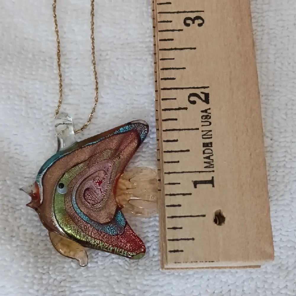 Colorful Glass Fish Pendant Necklace - Picture 6 of 8